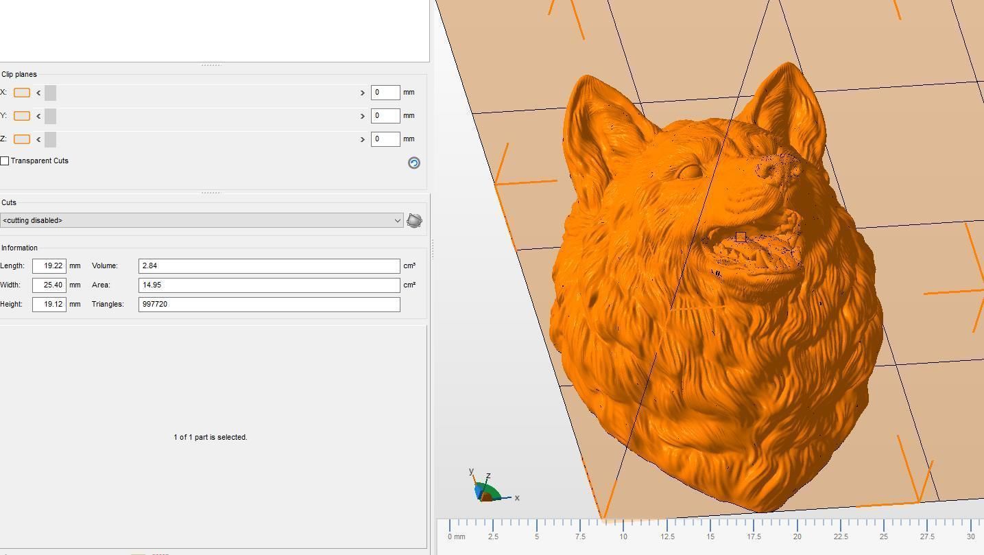 Wolf head with a mouth 3D print model_26
