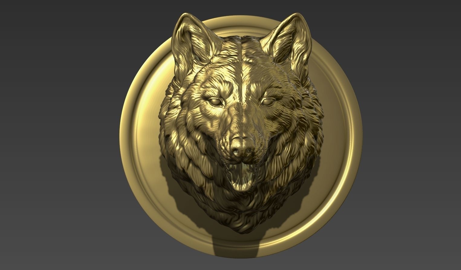 Wolf head with a mouth 3D print model_16