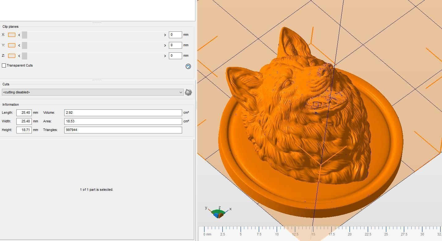 Wolf head with a mouth 3D print model_25