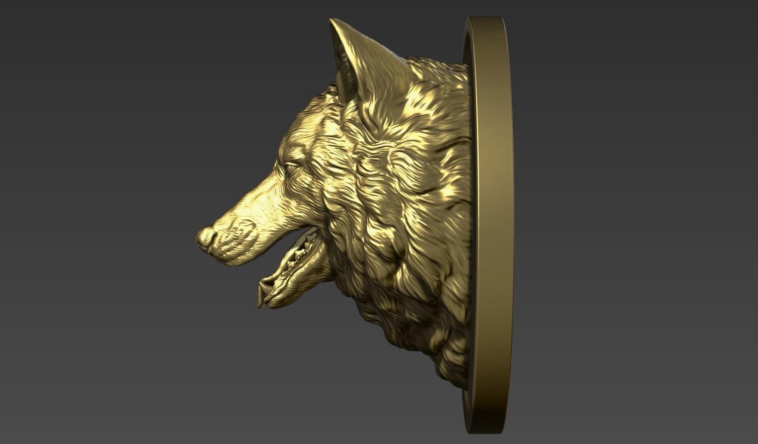 Wolf head with a mouth 3D print model_17
