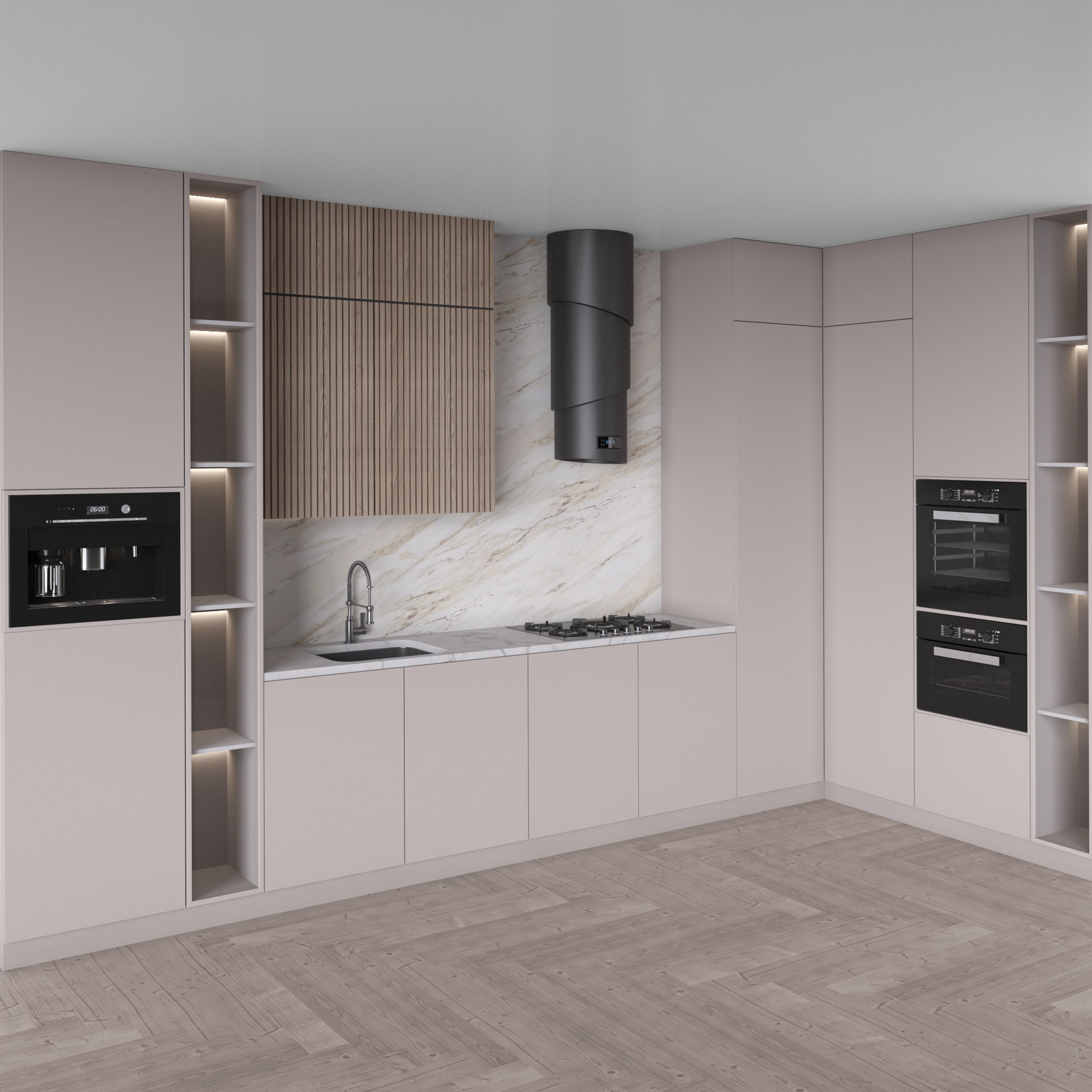 Kitchen Modern 85 - 2 color 3D model_2