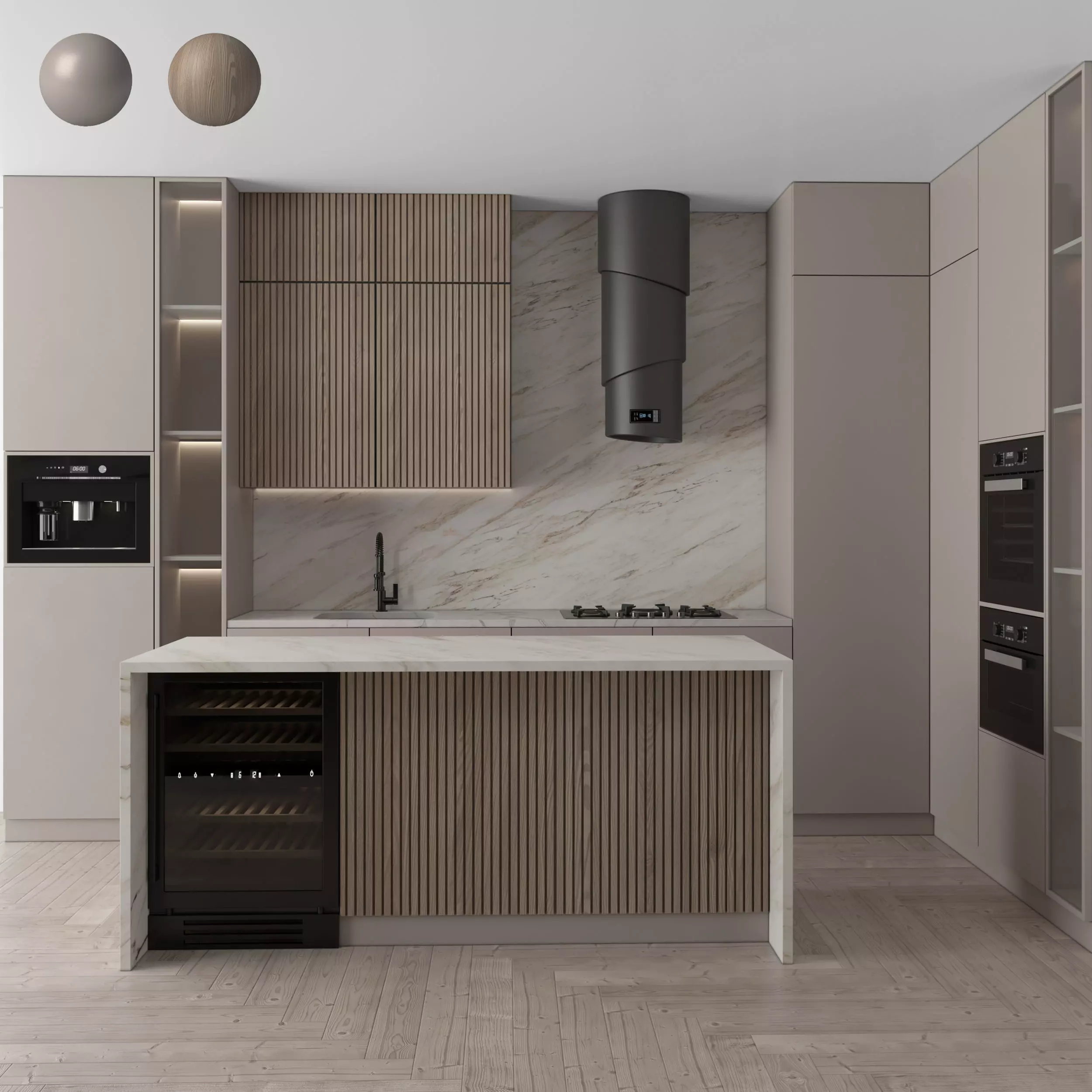 Kitchen Modern 85 - 2 color 3D model_0