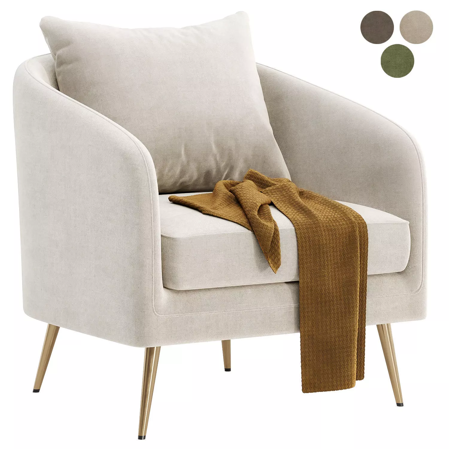 Aleigh Upholstered Armchair 3D model