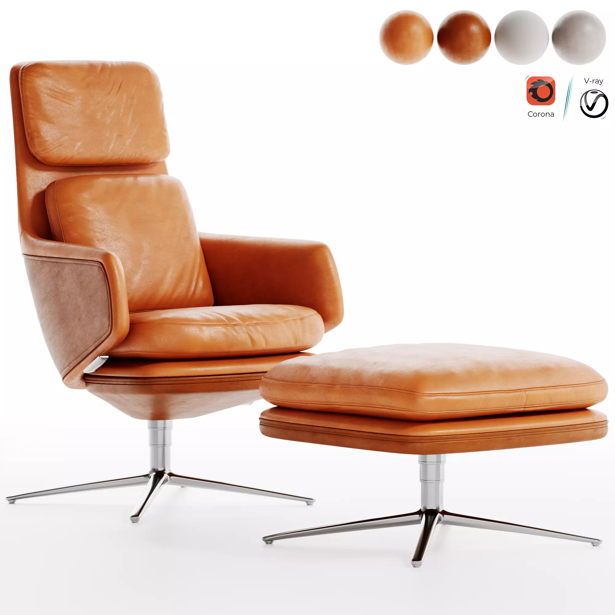 Armchair Vitra Grand Relax Low-poly 3D model