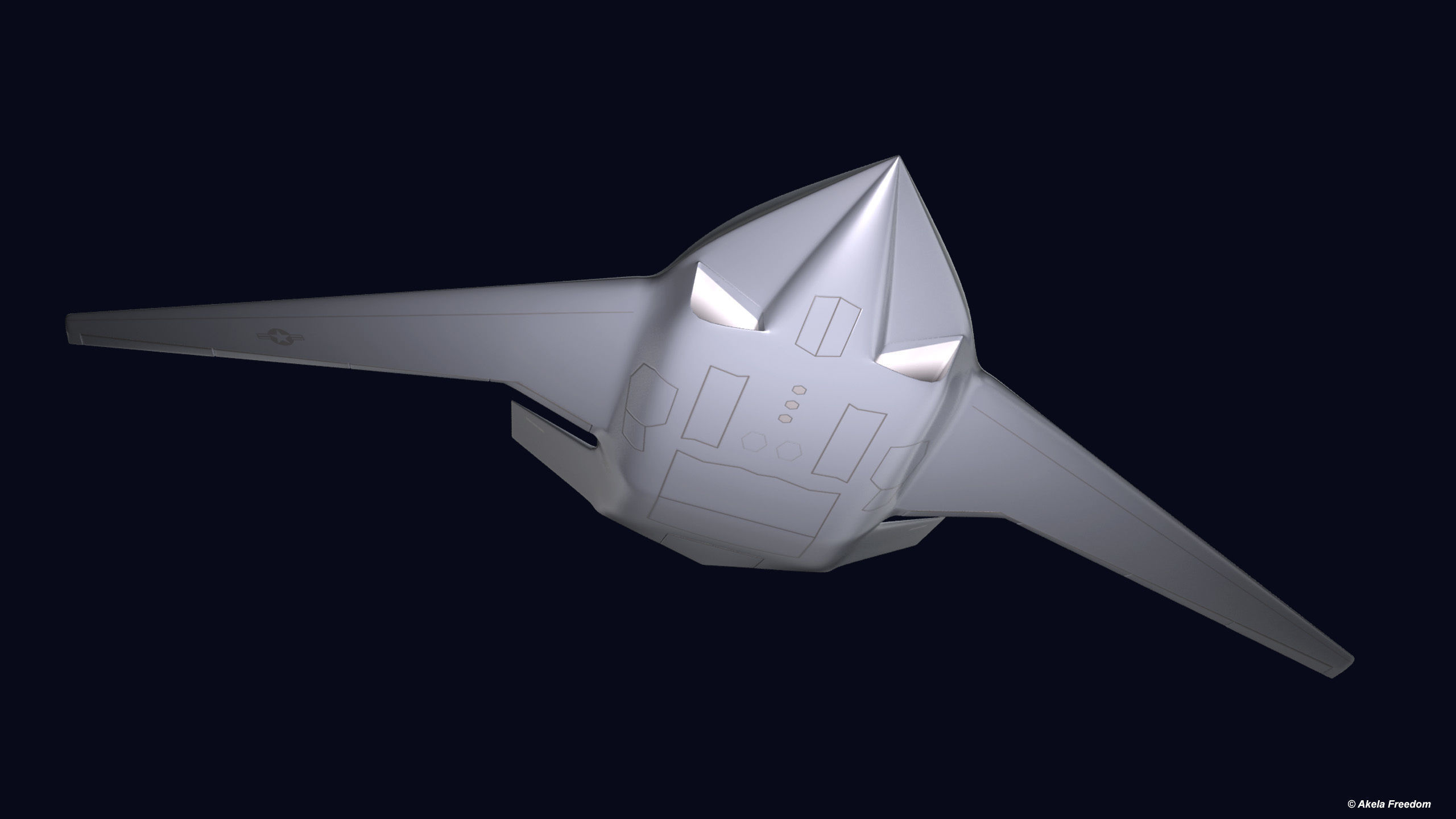 Blended Wing Body Concept 3D model animated | CGTrader
