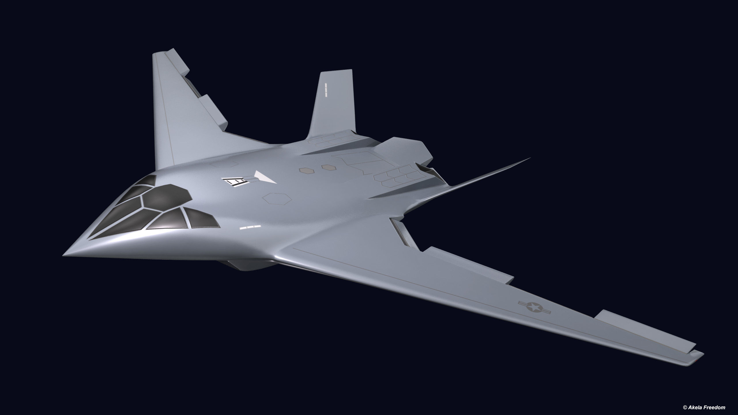Blended Wing Body Concept 3D model animated | CGTrader