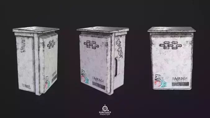 Old Fusebox PBR Free low-poly 3D model