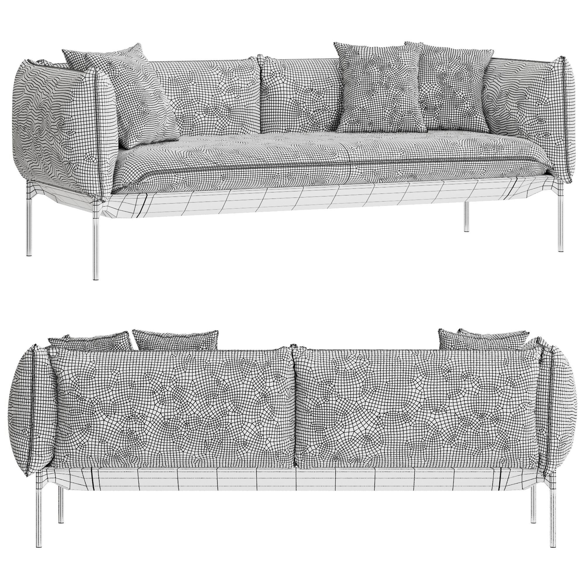 YALE X Sofa Low-poly 3D model_2