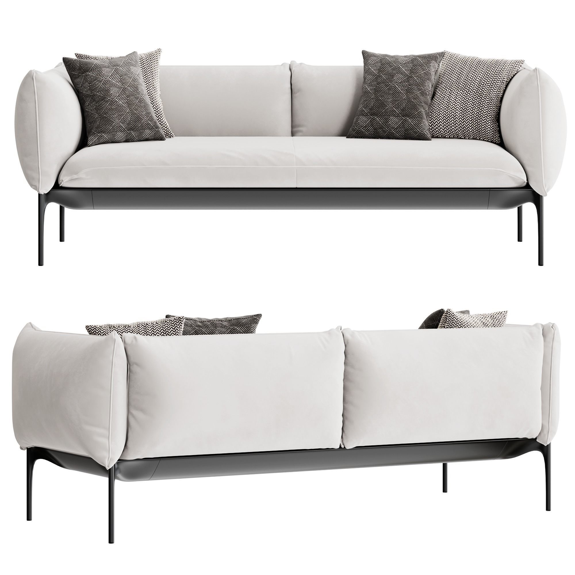 YALE X Sofa Low-poly 3D model_1