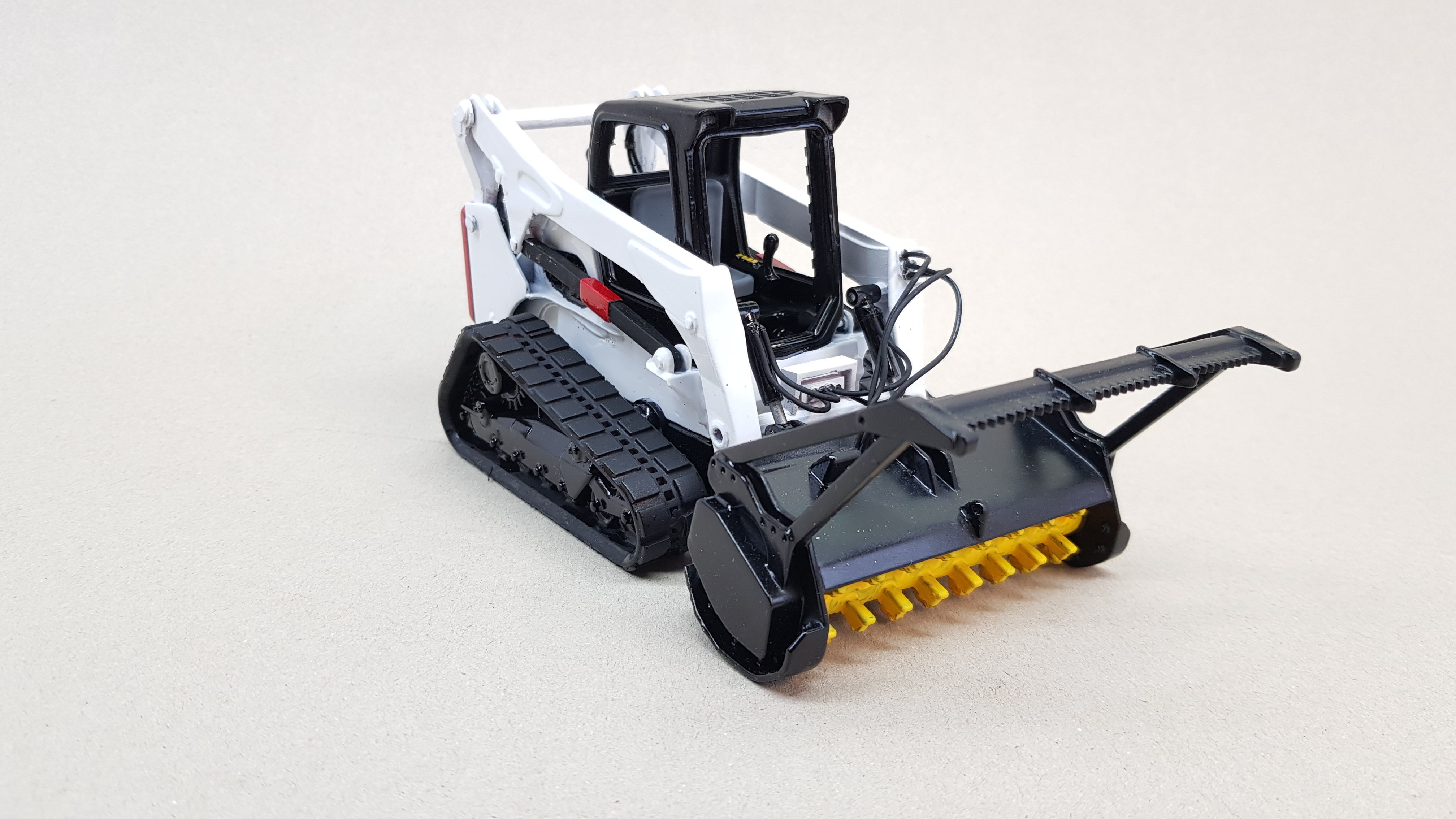 Bobcat T870 1x24 scale skidsteer with mulcher attachment 3D print model_3