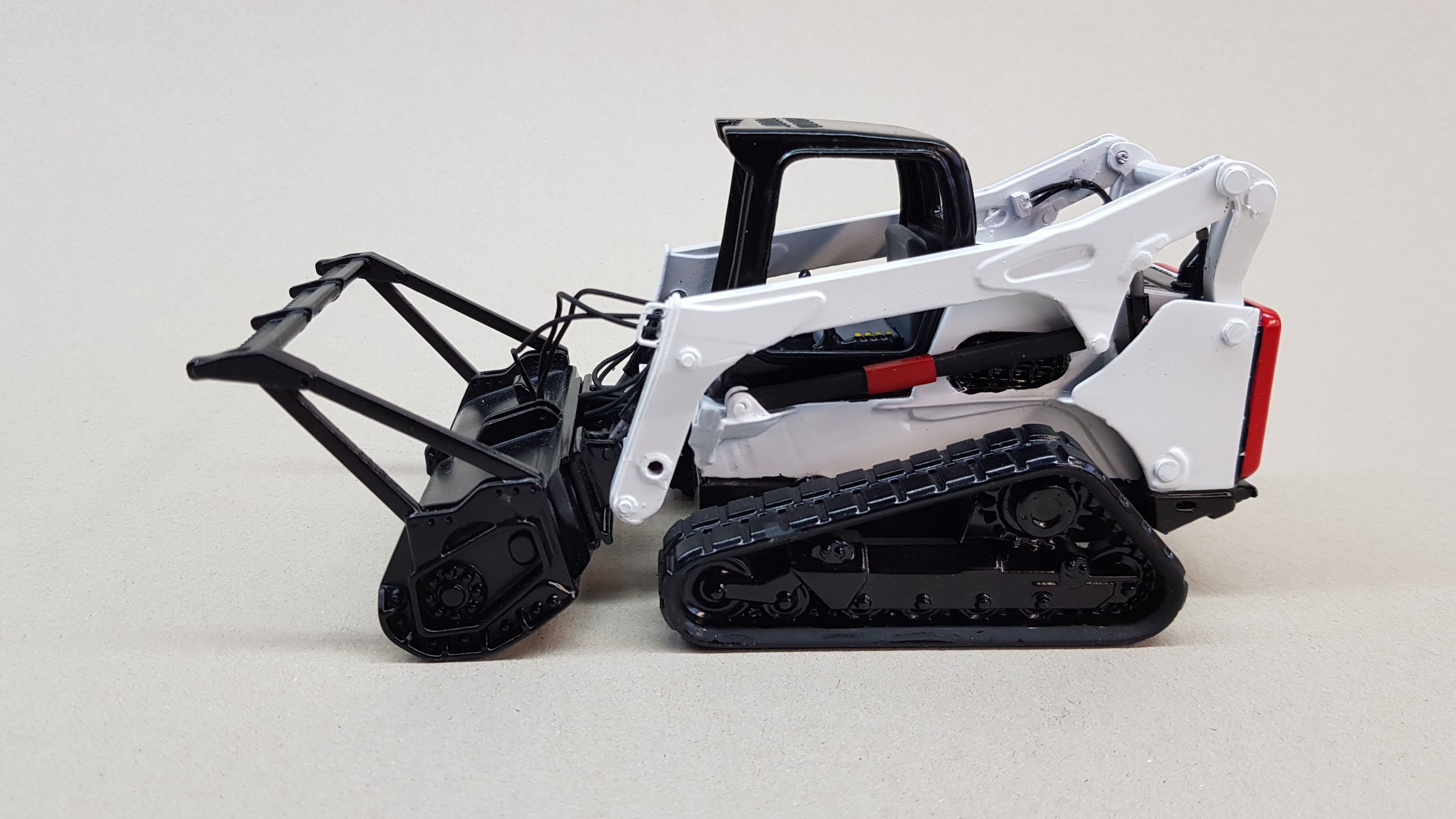 Bobcat T870 1x24 scale skidsteer with mulcher attachment 3D print model_1