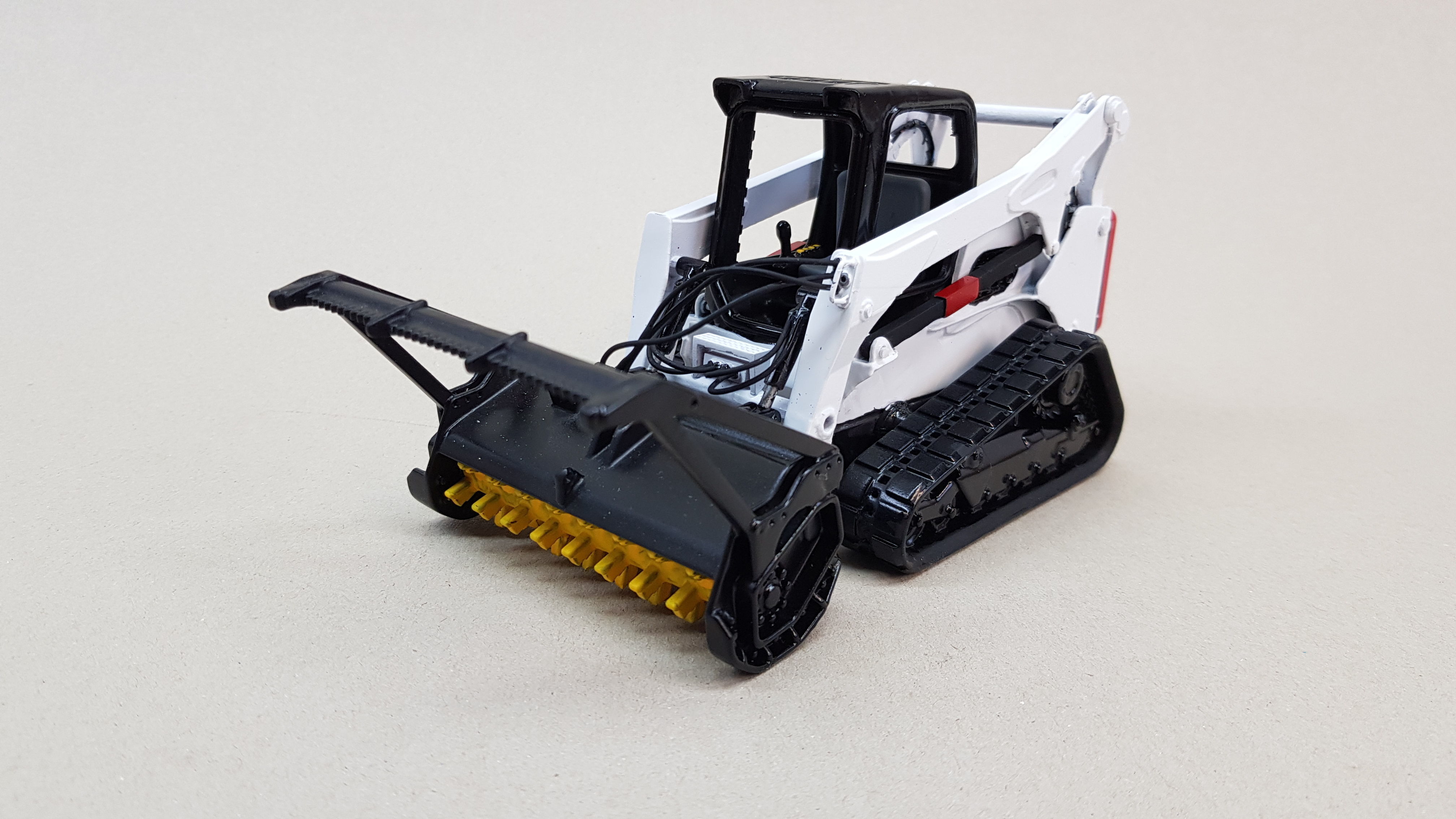 Bobcat T870 1x24 scale skidsteer with mulcher attachment 3D print model_2