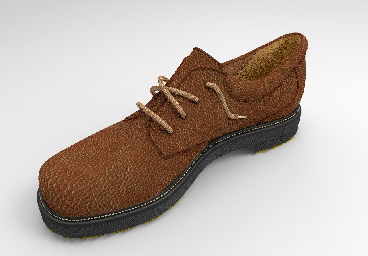 Derby shoe OBJ  3D model_1