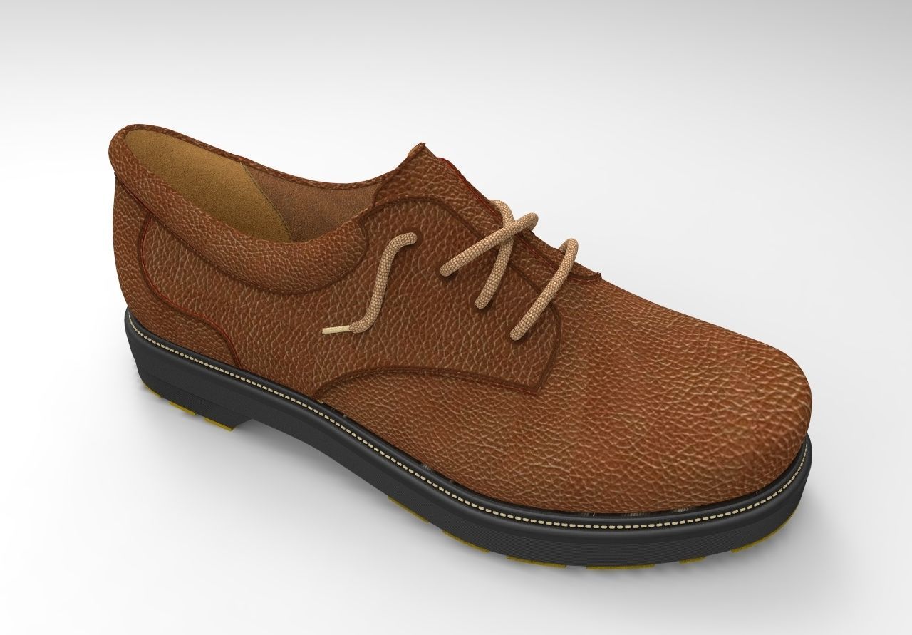 Derby shoe OBJ  3D model_2