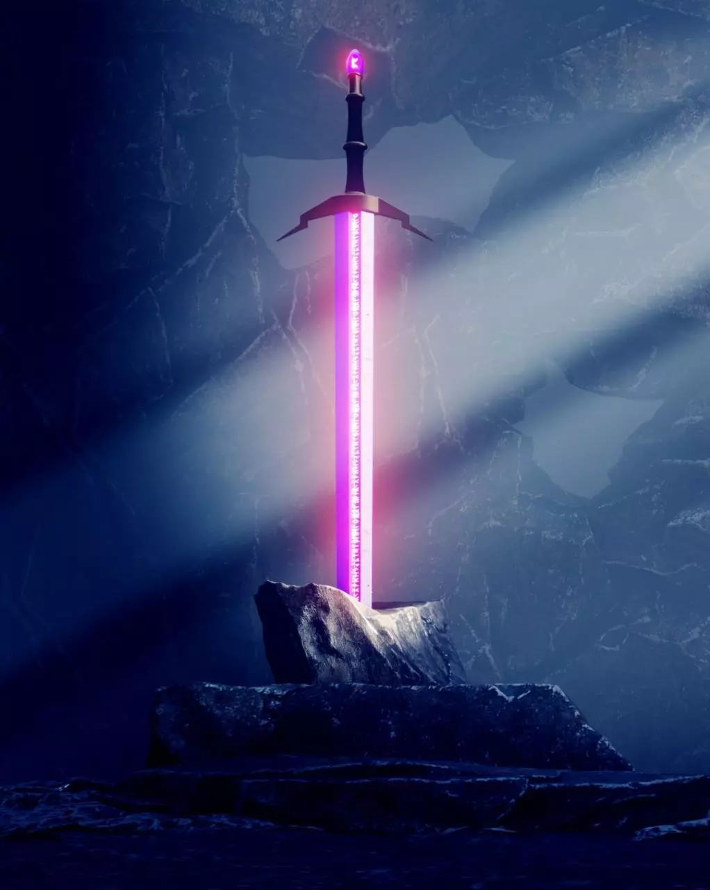 divine sword Low-poly 3D model_0