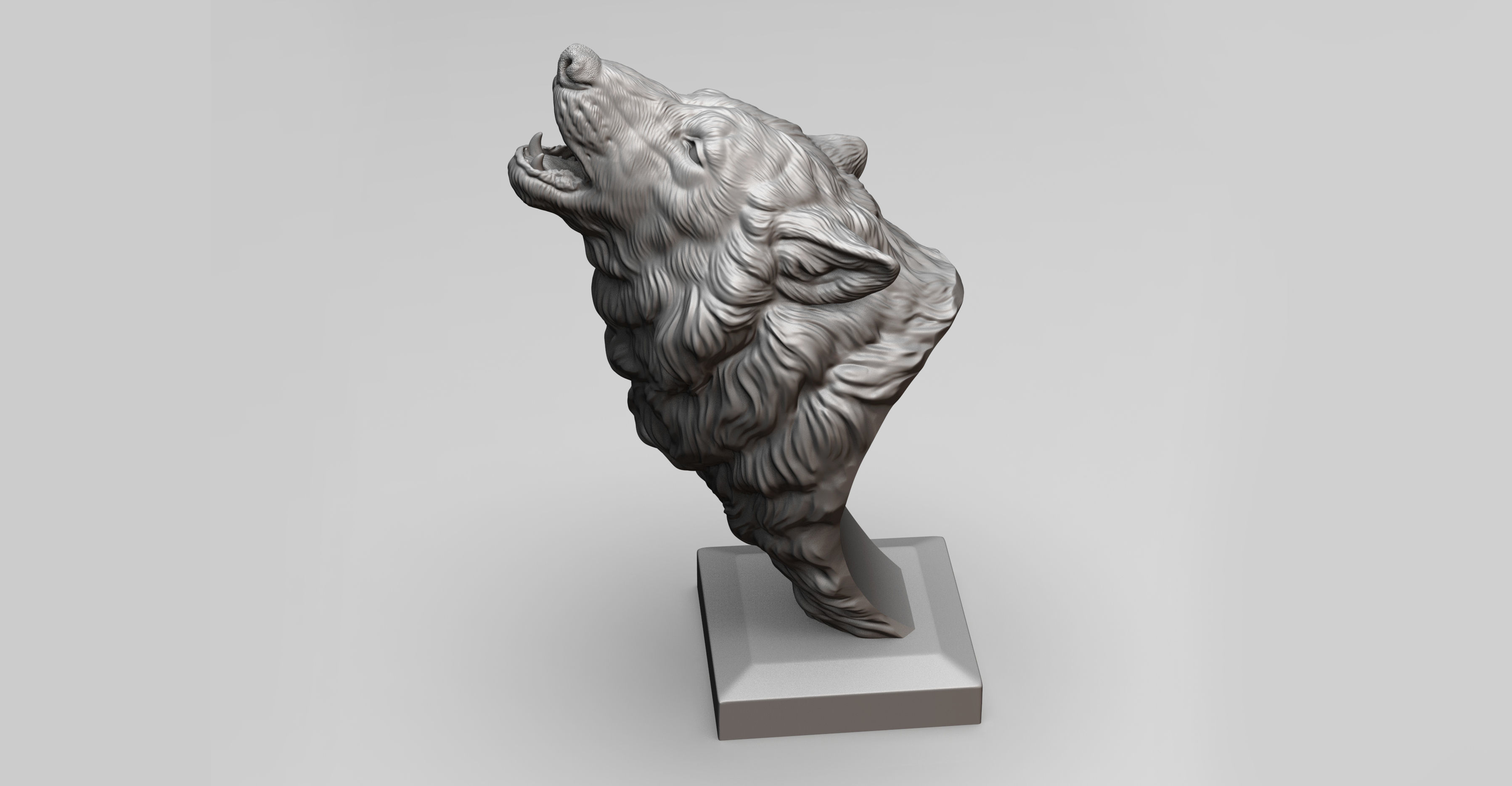 Wolf howls 3D print model_3