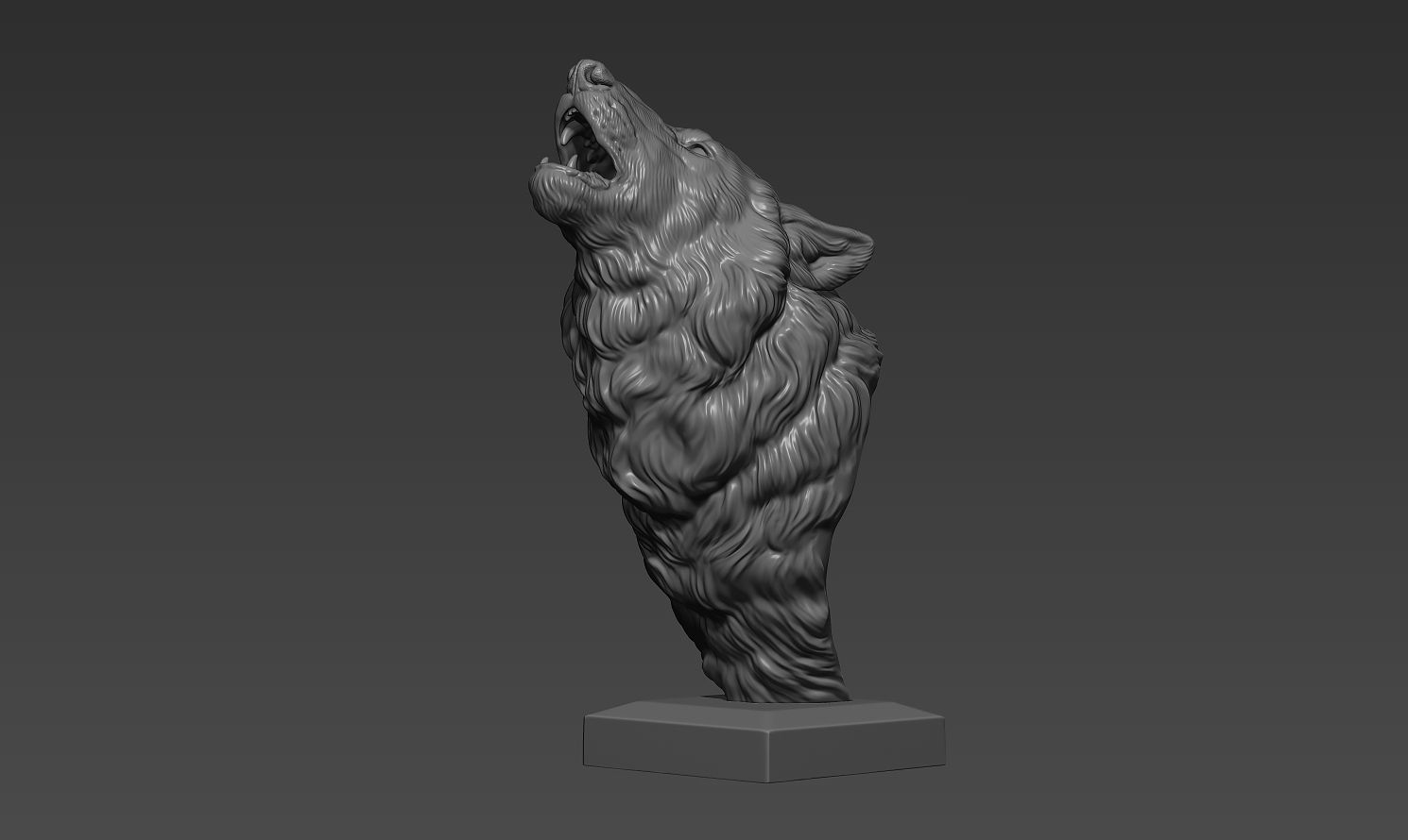 Wolf howls 3D print model_13