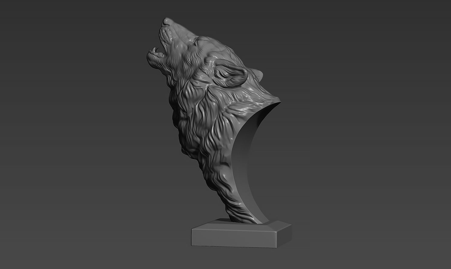 Wolf howls 3D print model_11