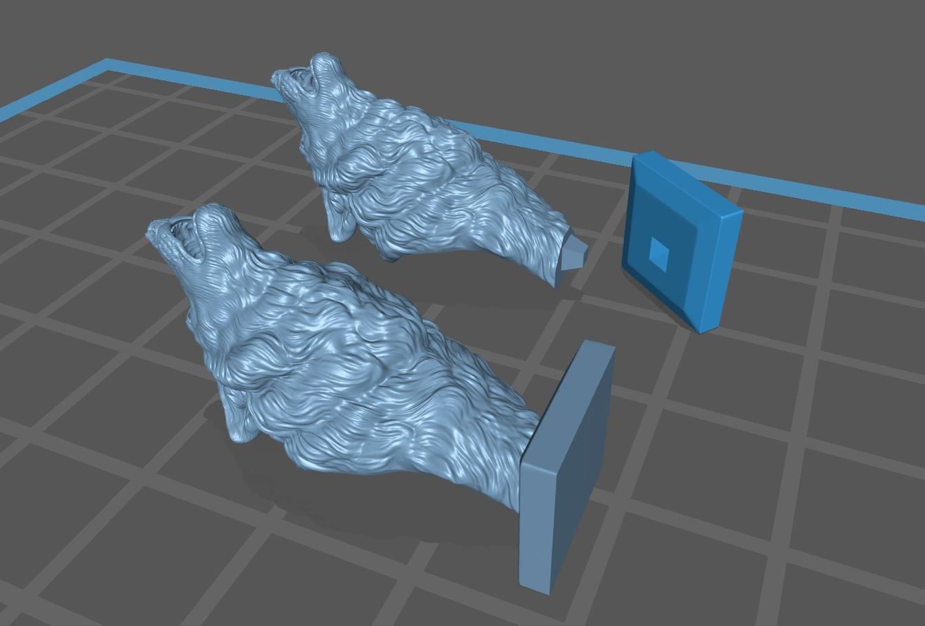 Wolf howls 3D print model_21