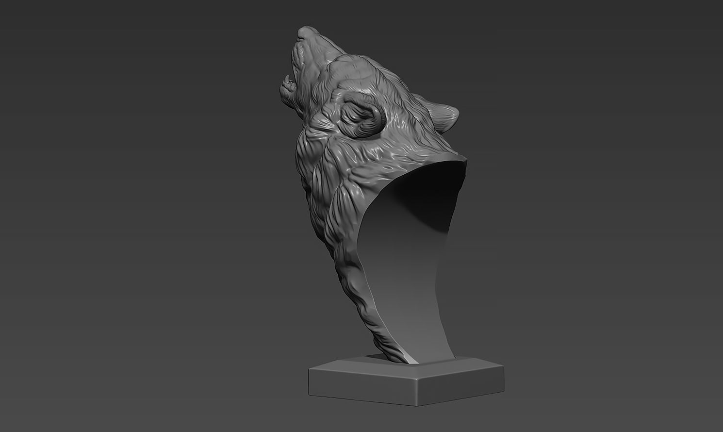 Wolf howls 3D print model_15