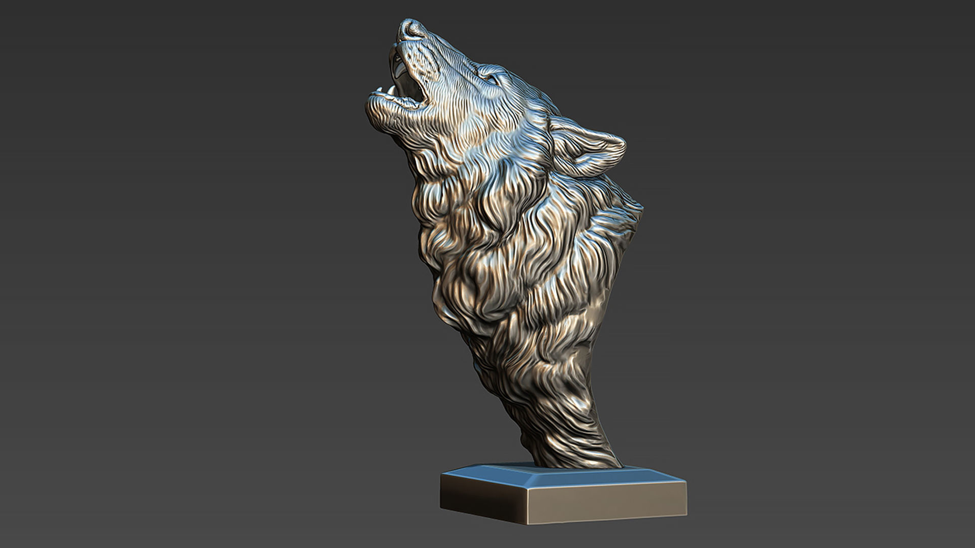 Wolf howls 3D print model_7