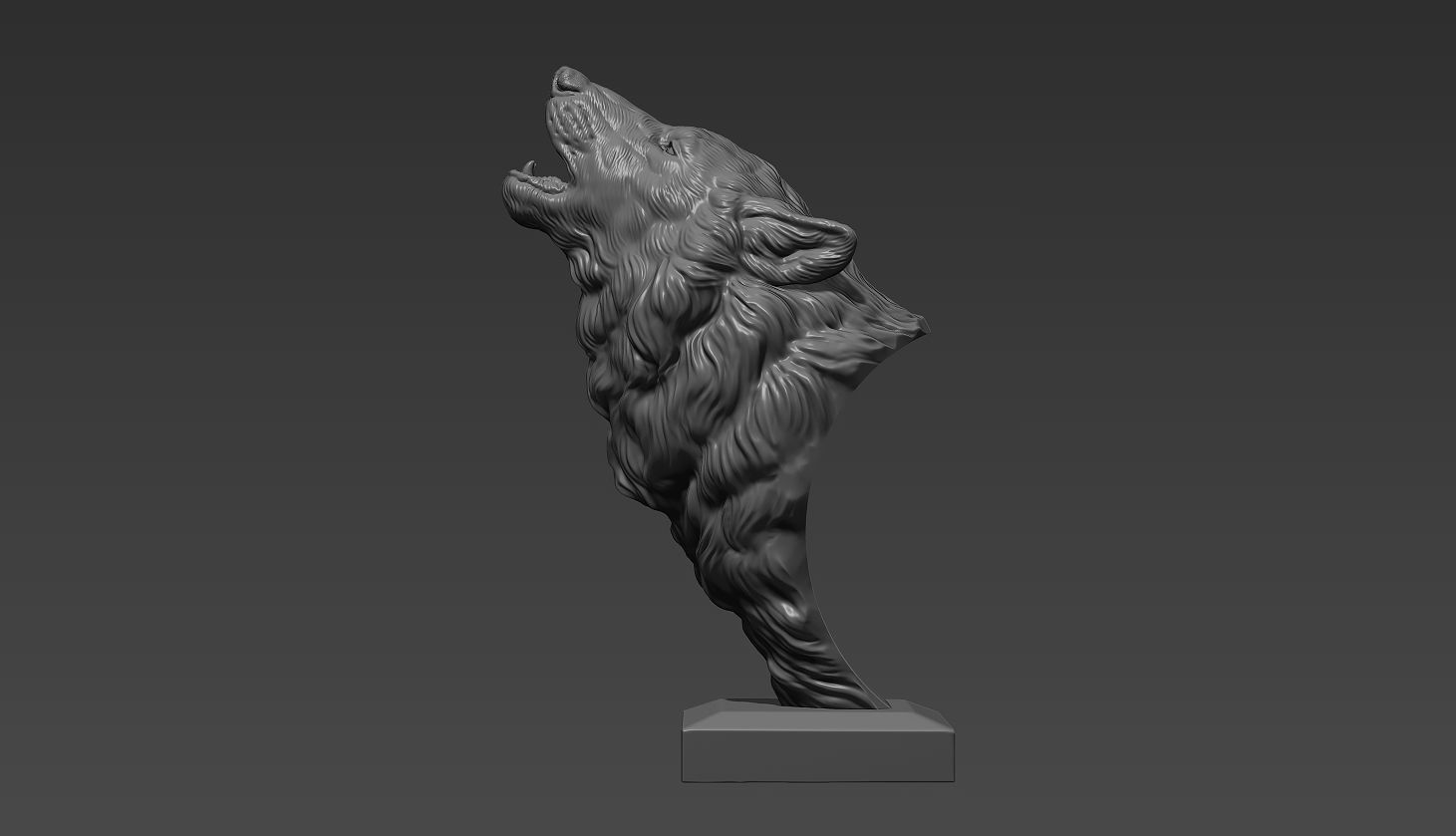 Wolf howls 3D print model_14