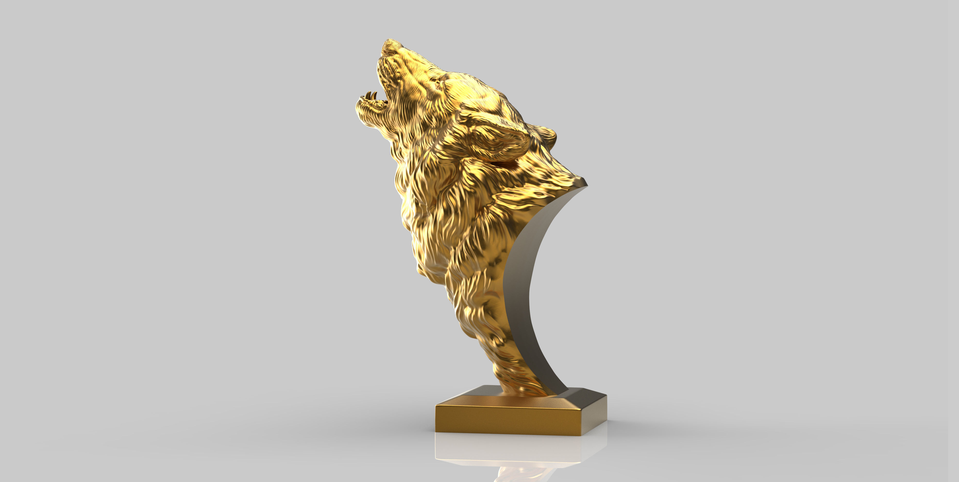 Wolf howls 3D print model_2