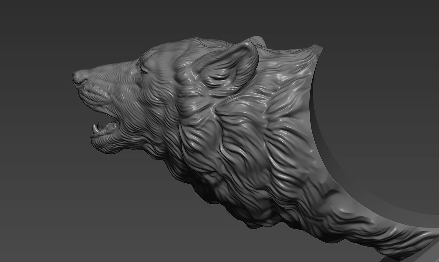 Wolf howls 3D print model_18