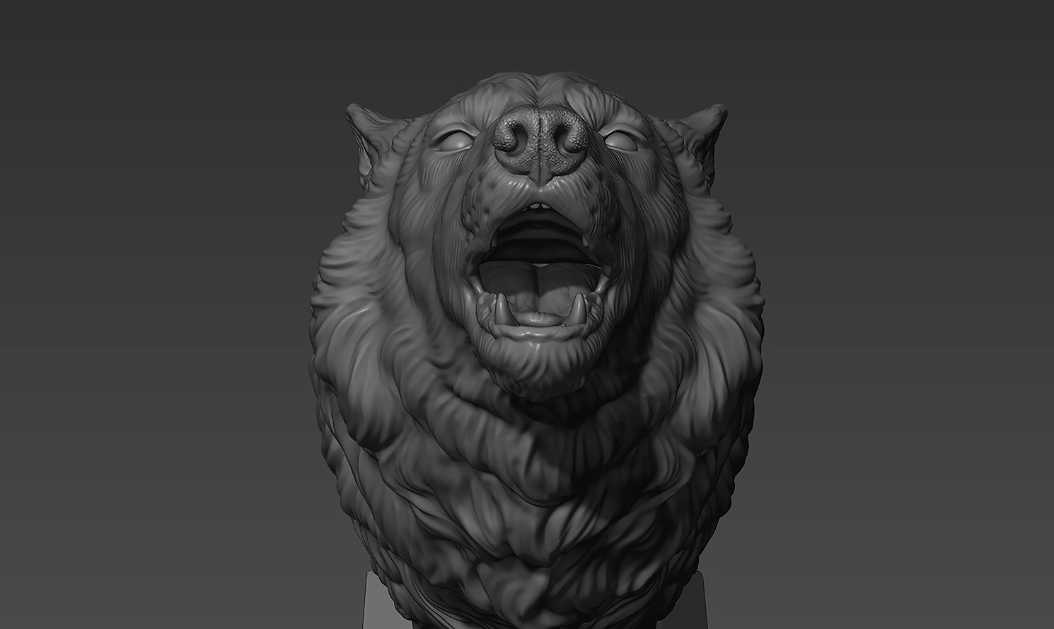 Wolf howls 3D print model_17