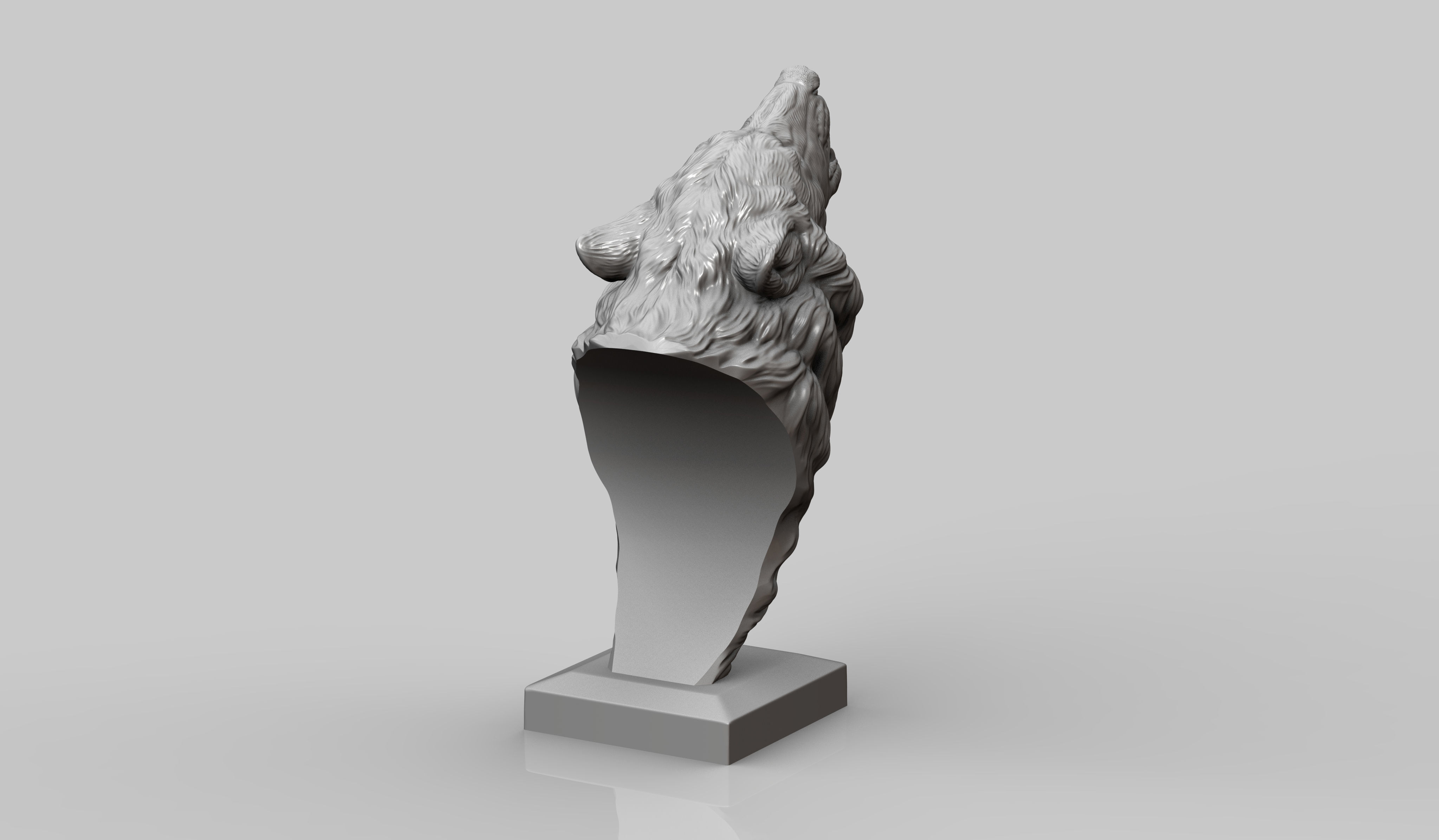 Wolf howls 3D print model_6