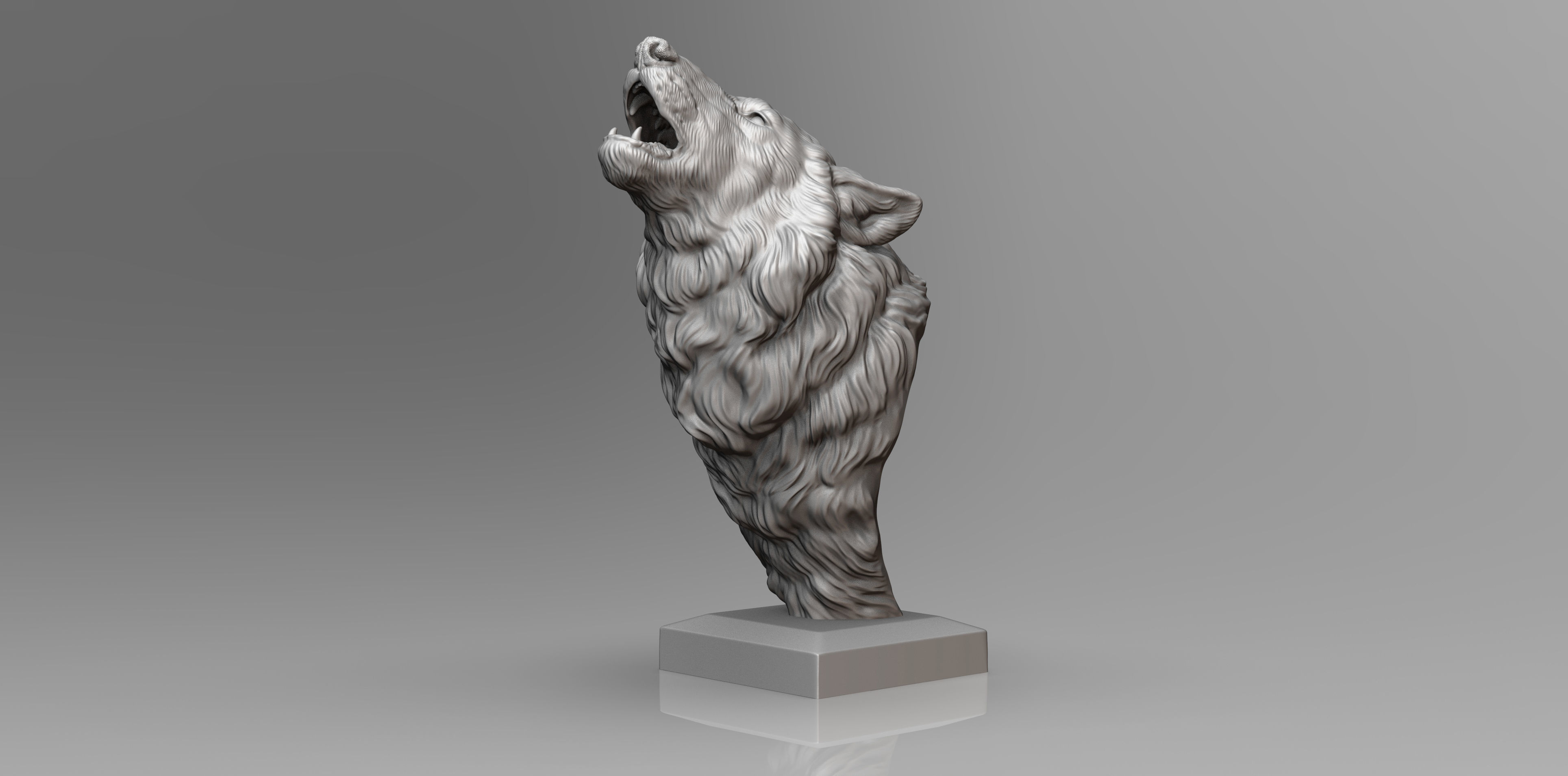 Wolf howls 3D print model_5