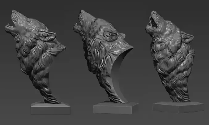 Wolf howls 3D print model