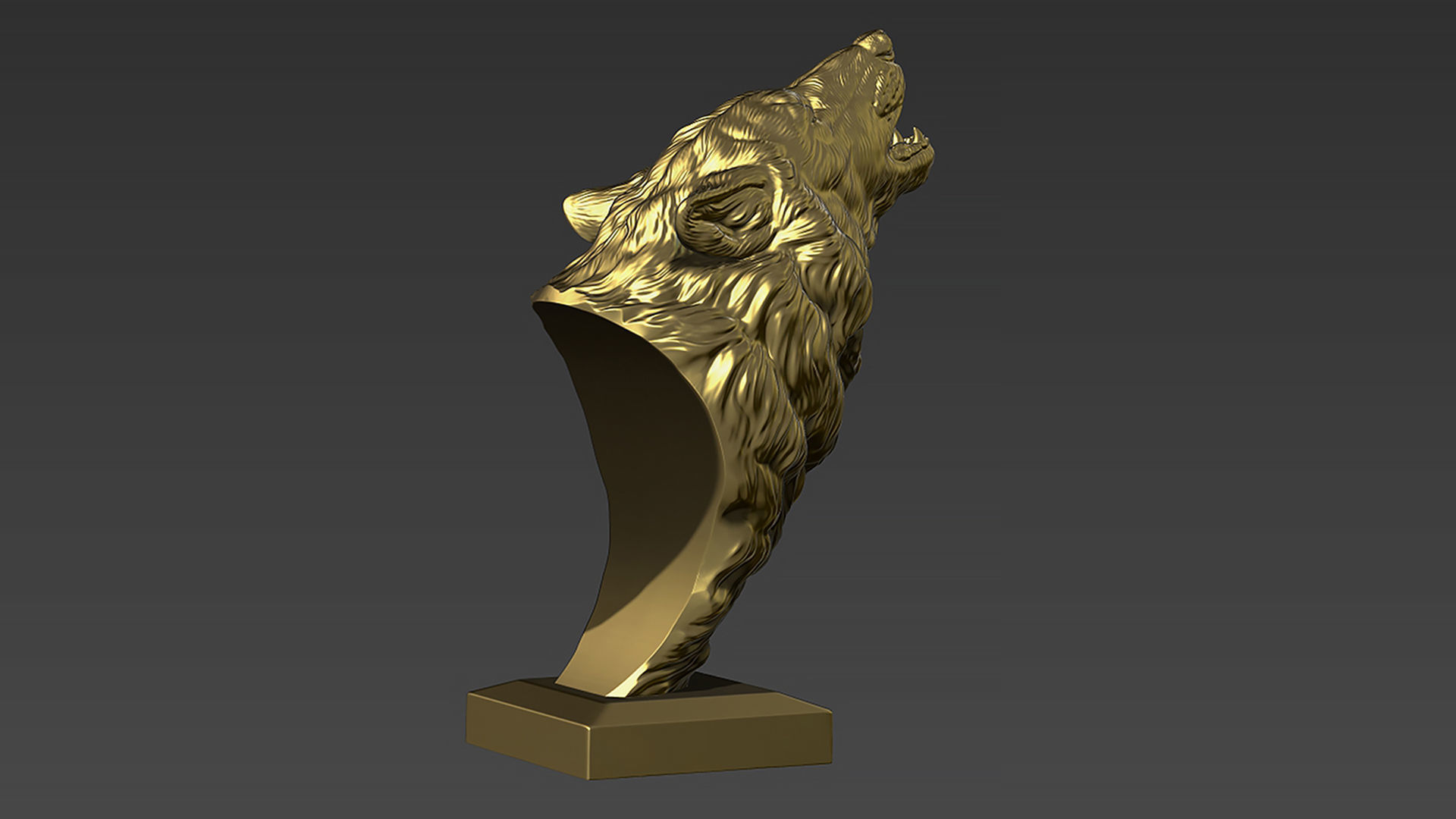 Wolf howls 3D print model_9