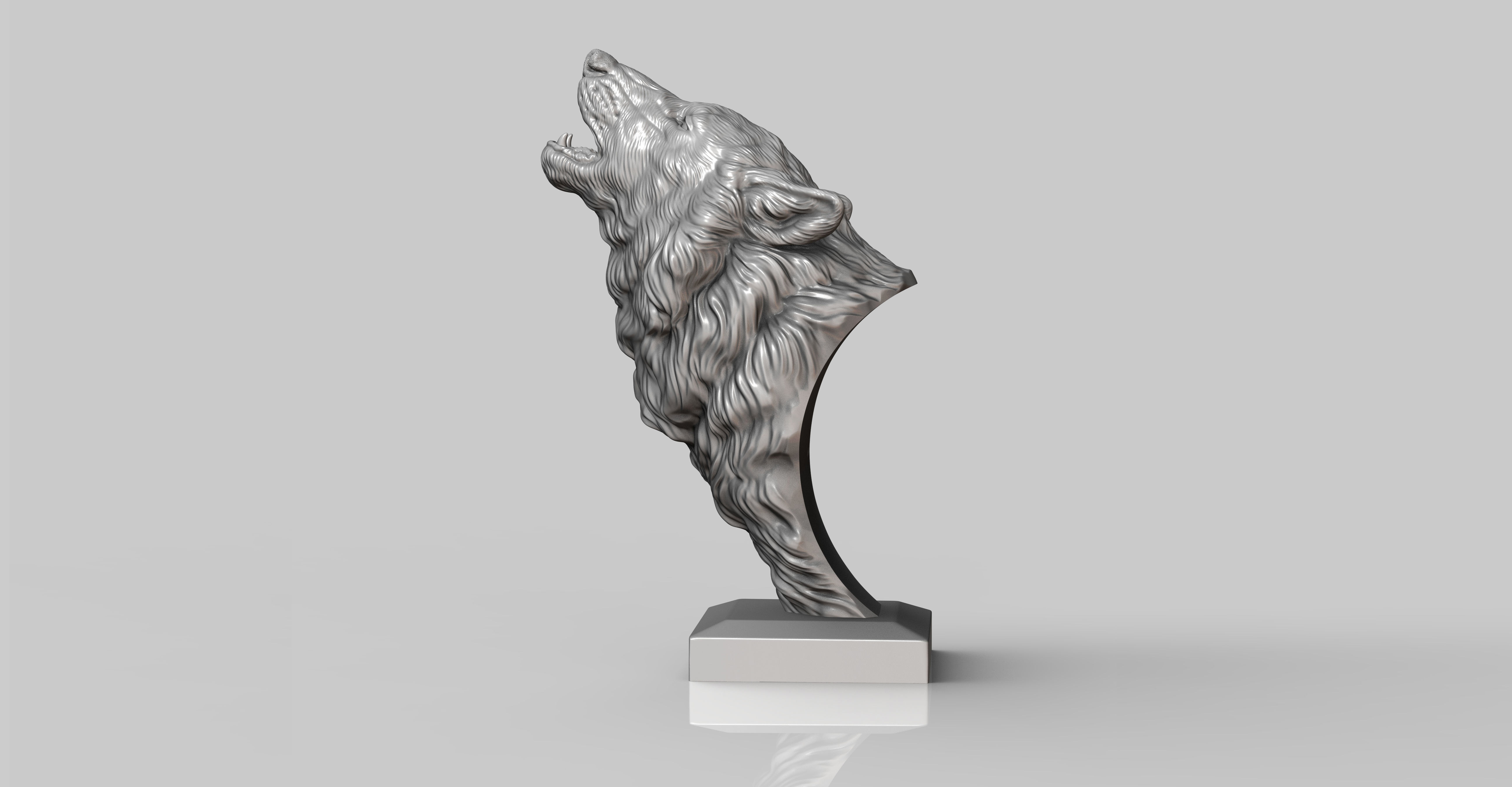 Wolf howls 3D print model_1