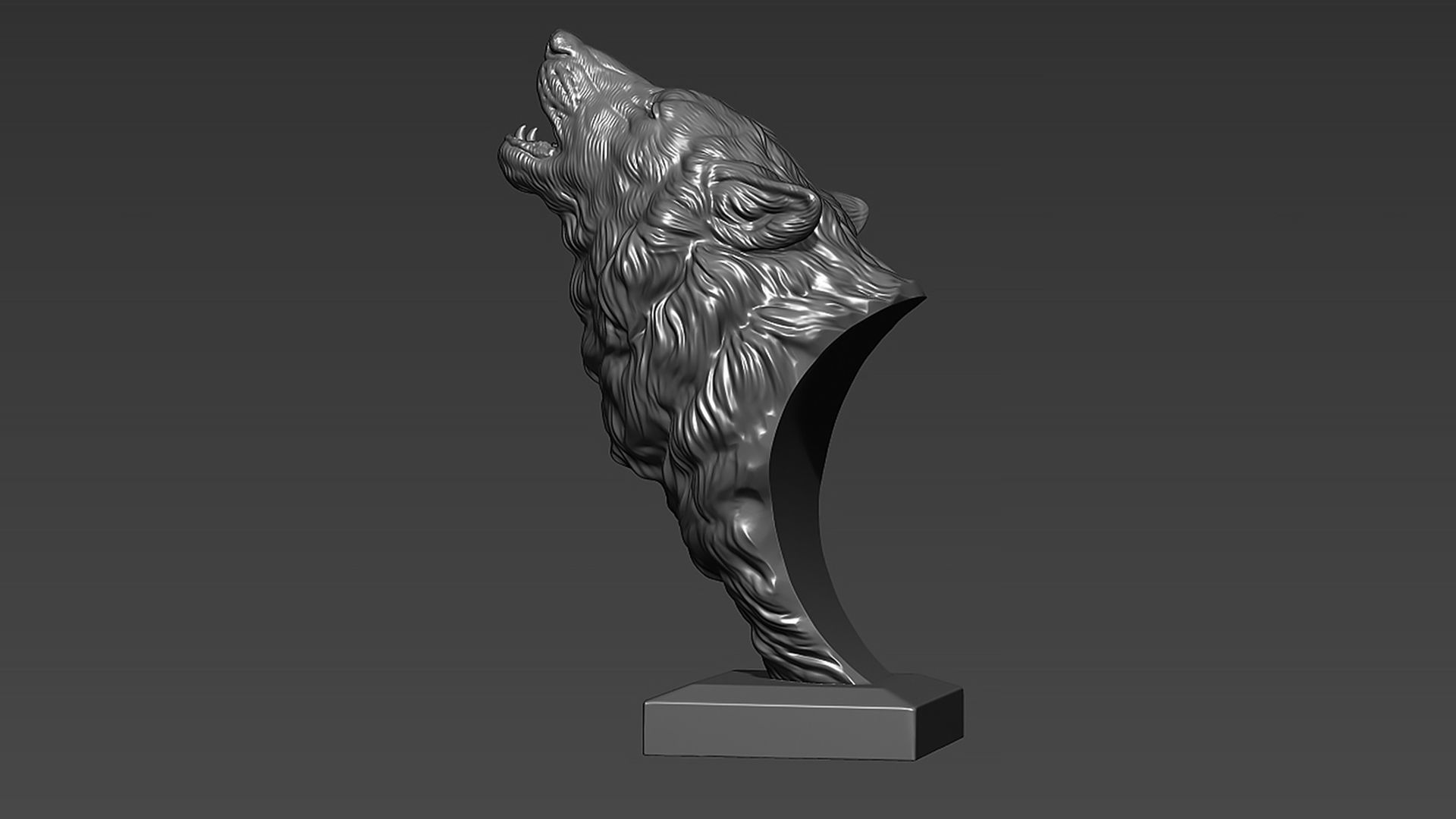 Wolf howls 3D print model_12
