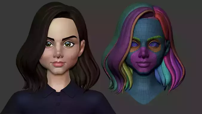 Stylized Female Character Head - Ana