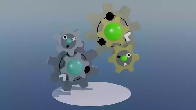 Pokemon Klang and Shiny Version Low-poly 3D model