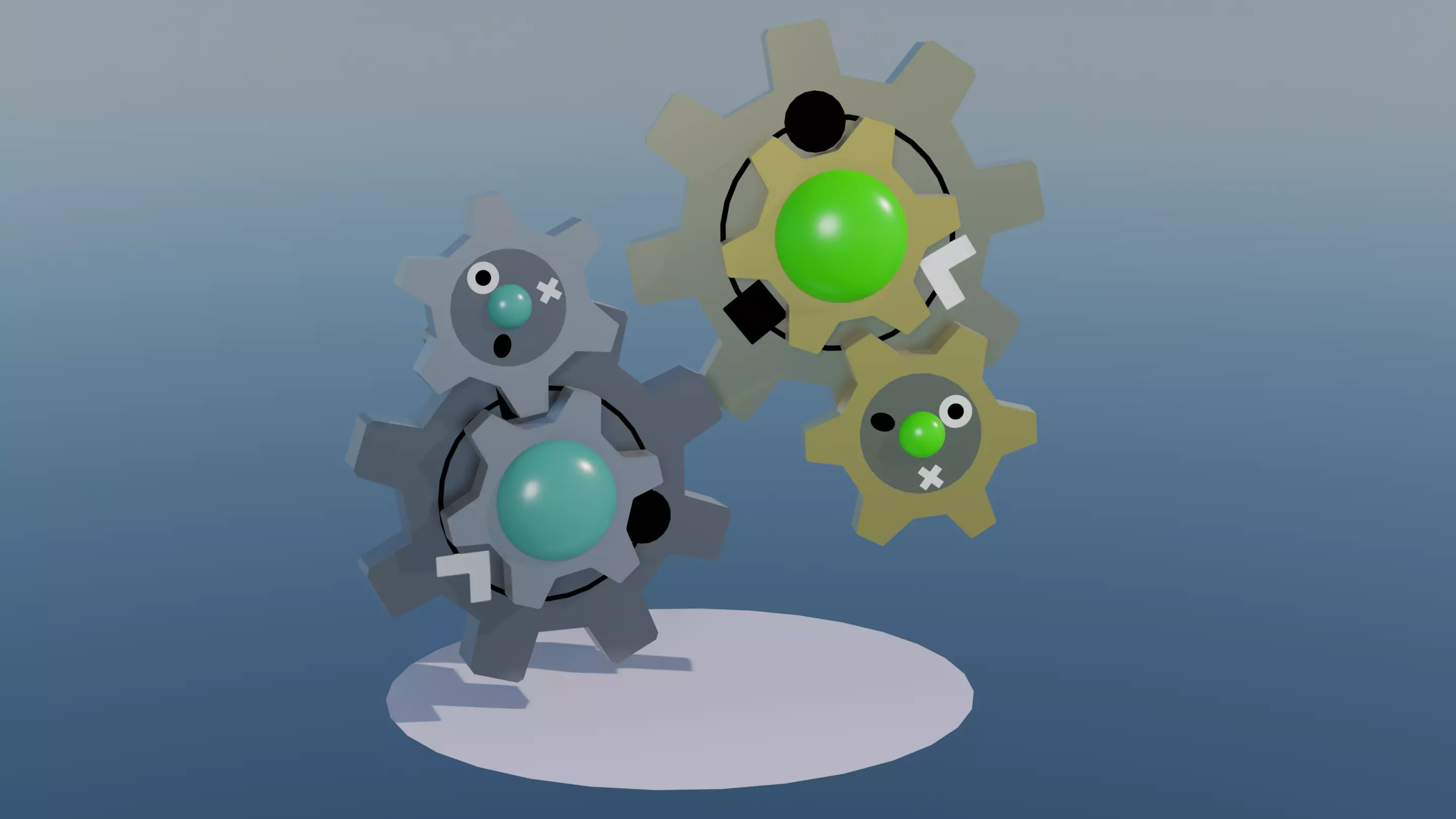 Pokemon Klang and Shiny Version Low-poly 3D model_0