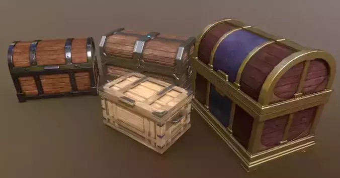 PackPro - Chests Low-poly 3D model