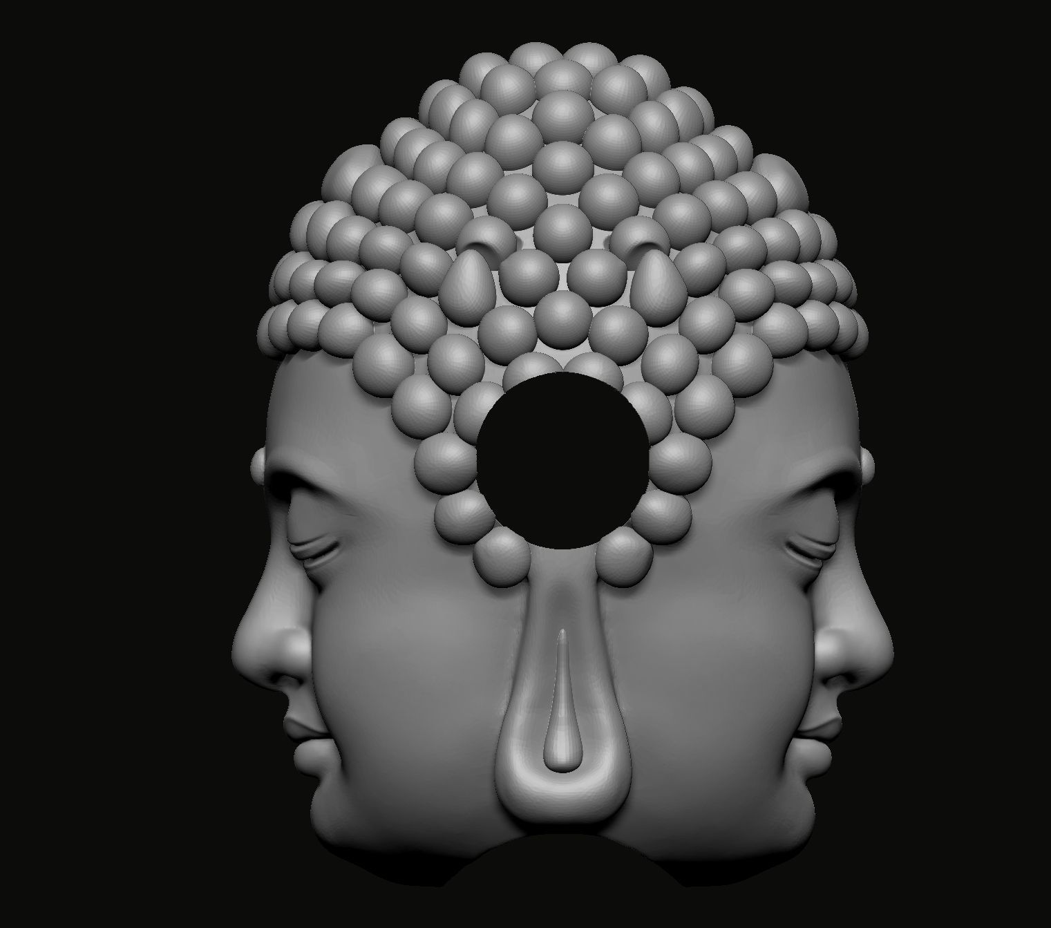 Charm Head Buddha 3D print model_1