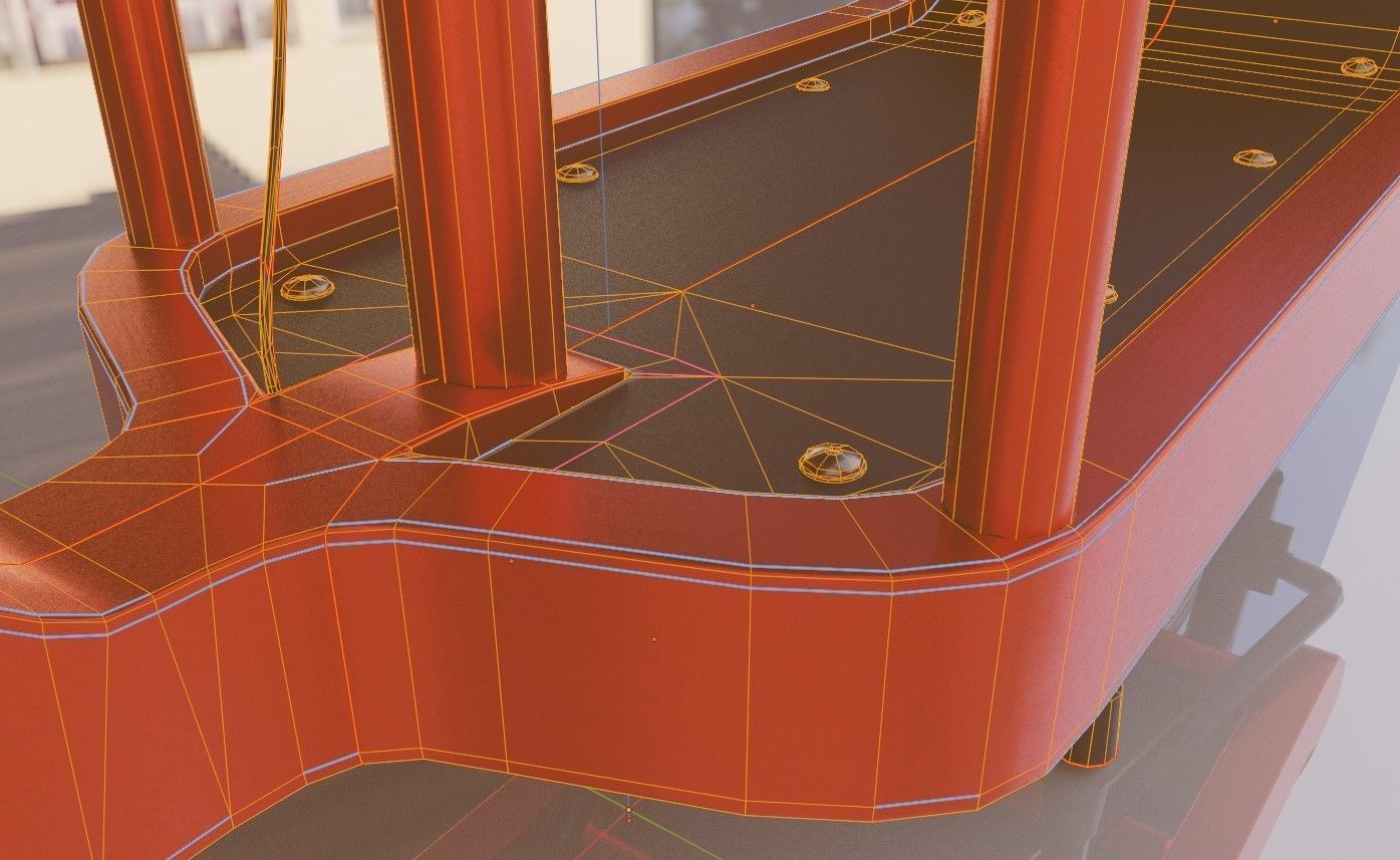 Low-Poly Cargo Bike Red Version Rigged Low-poly 3D model_14