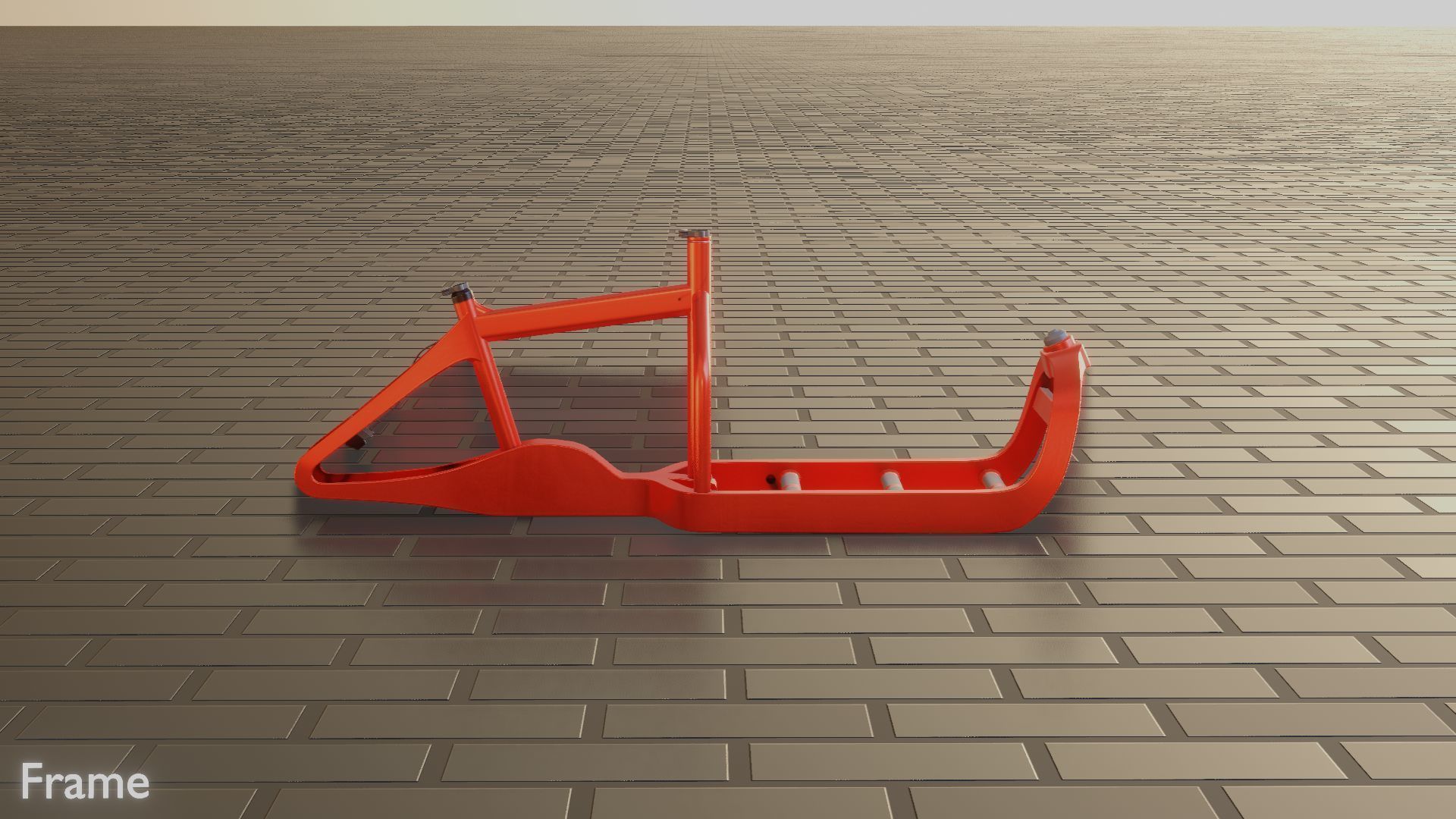 Low-Poly Cargo Bike Red Version Rigged Low-poly 3D model_70