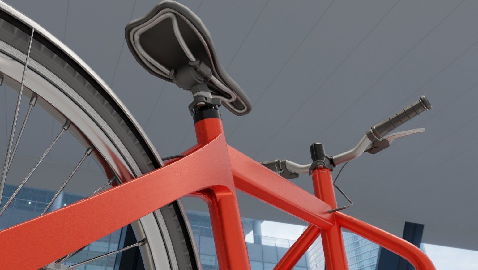 Low-Poly Cargo Bike Red Version Rigged Low-poly 3D model_21