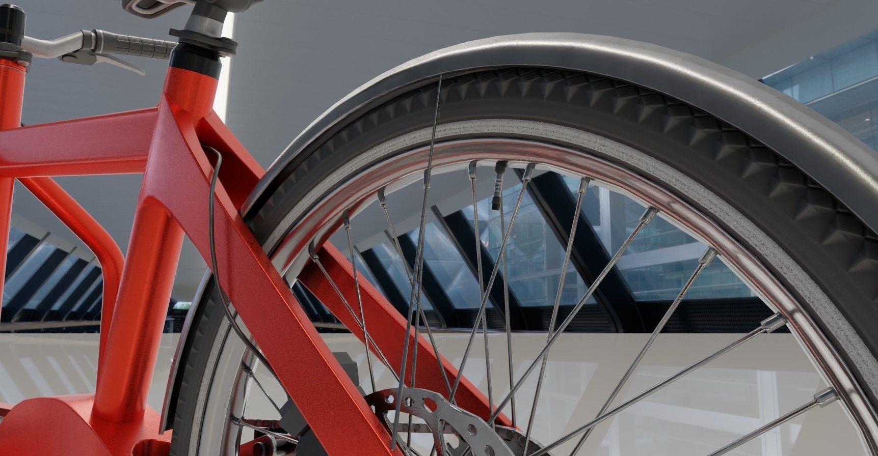 Low-Poly Cargo Bike Red Version Rigged Low-poly 3D model_20