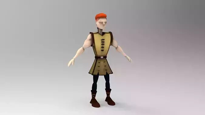 The Lad - Young Enthusiastic Warrior Lowpoly Model