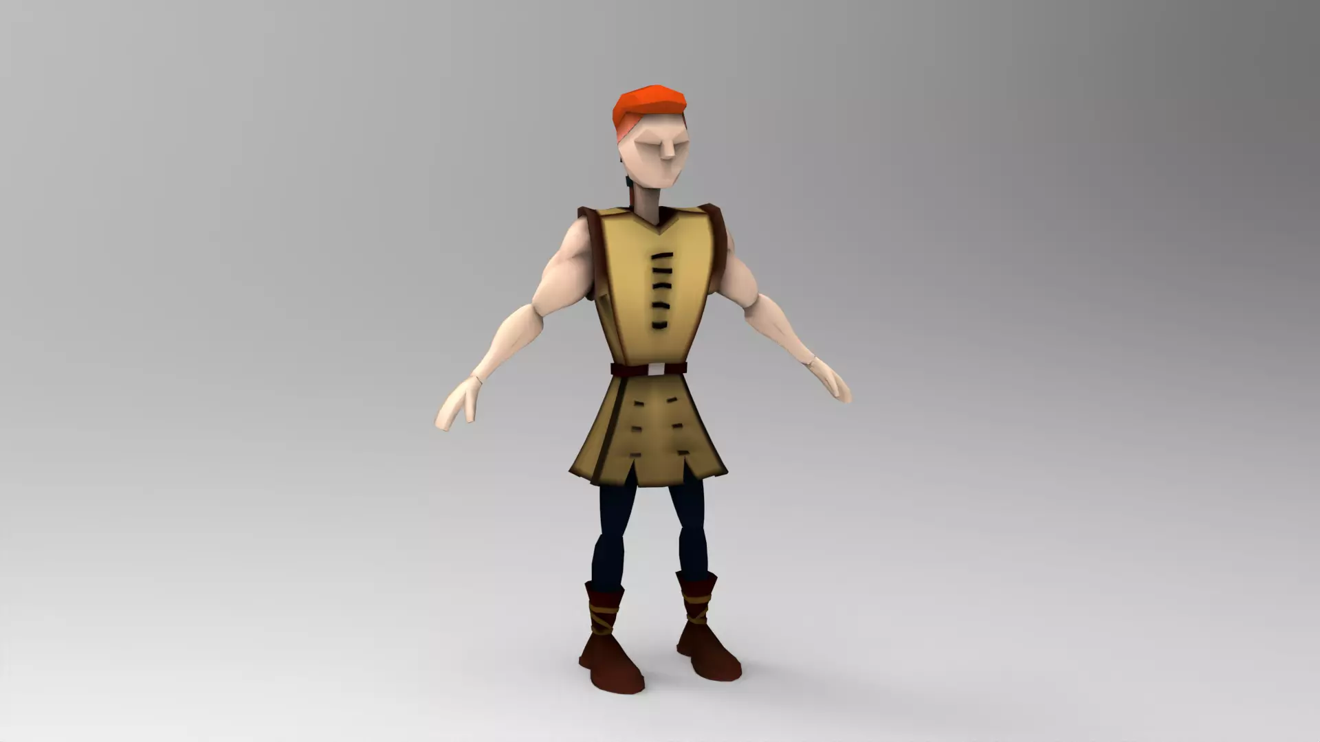 The Lad - Young Enthusiastic Warrior Lowpoly Model Free low-poly 3D model_0