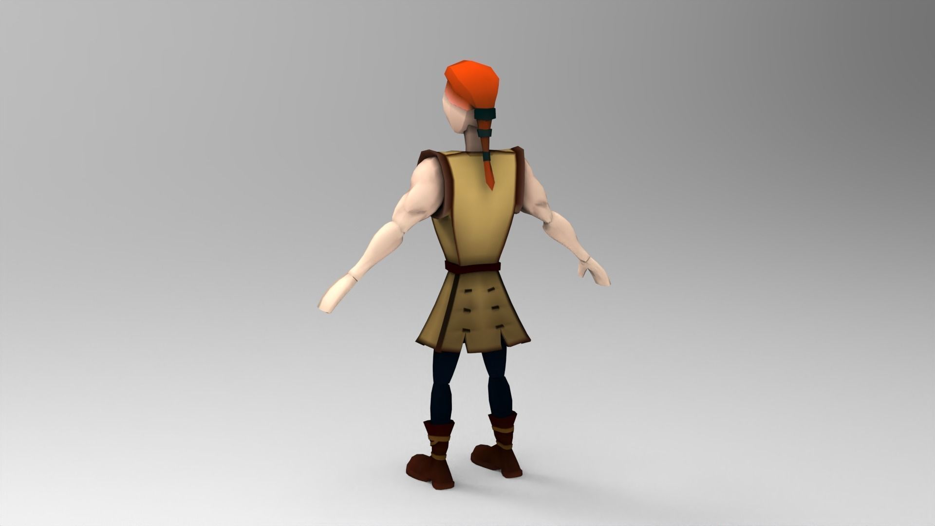 The Lad - Young Enthusiastic Warrior Lowpoly Model Free low-poly 3D model_2