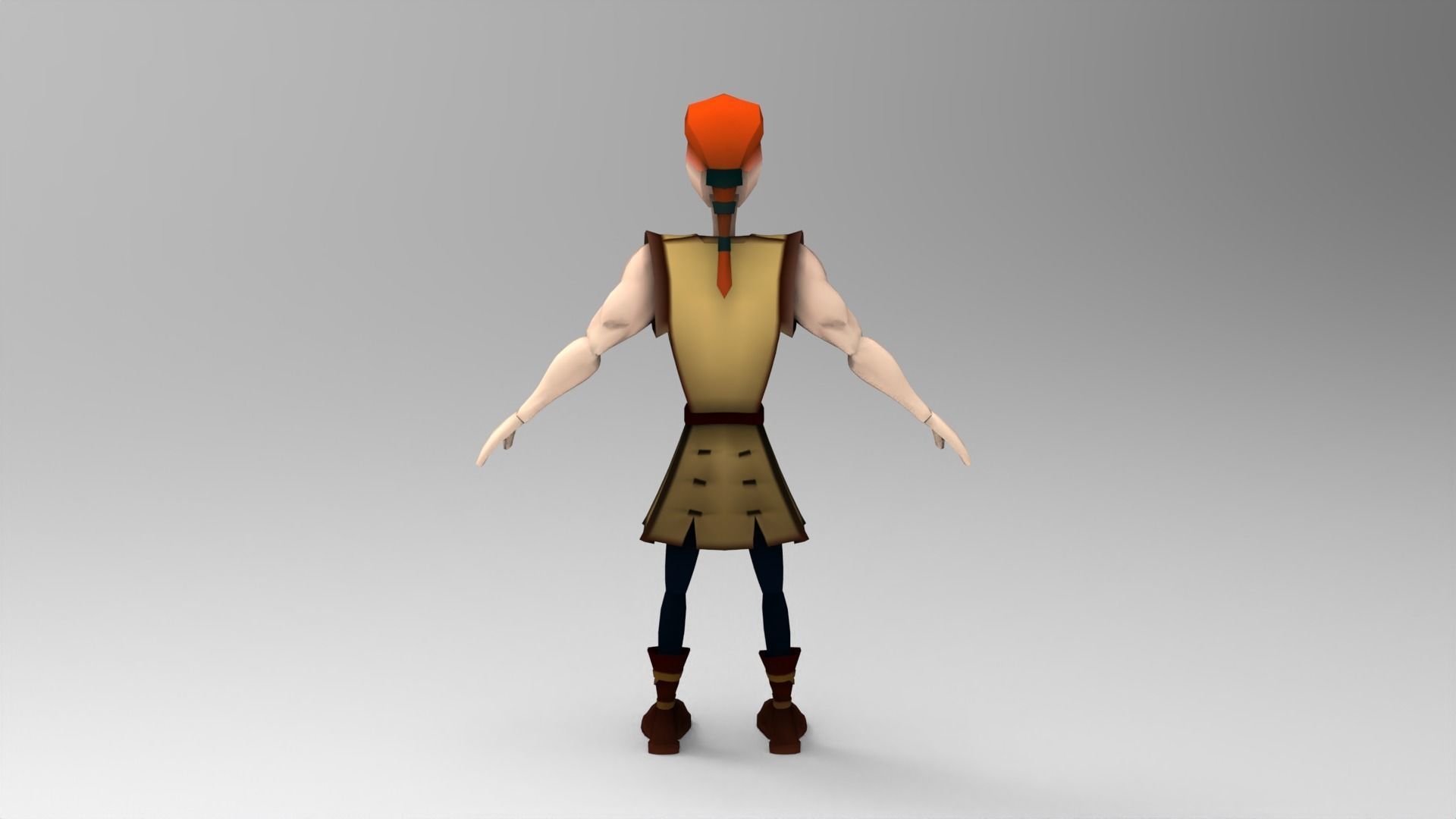 The Lad - Young Enthusiastic Warrior Lowpoly Model Free low-poly 3D model_3