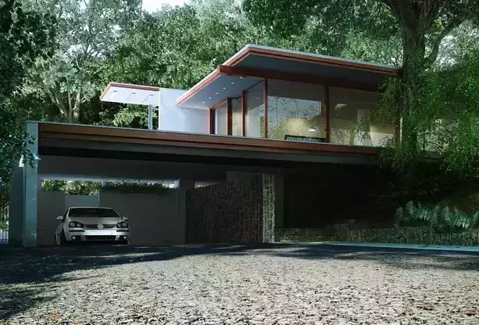 Garage In A Villa House