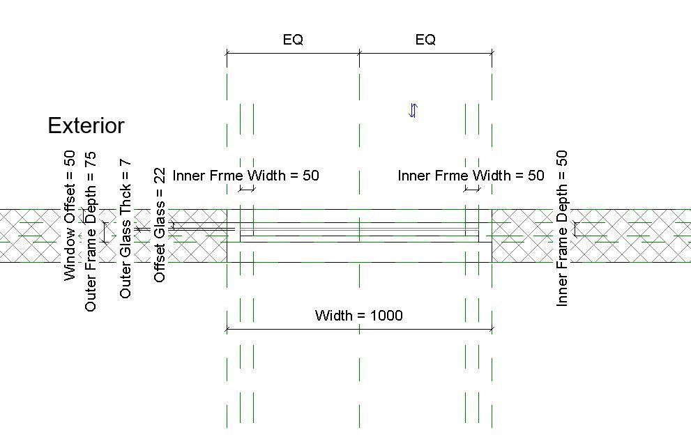 3 Panel Frame Window 3D model_2